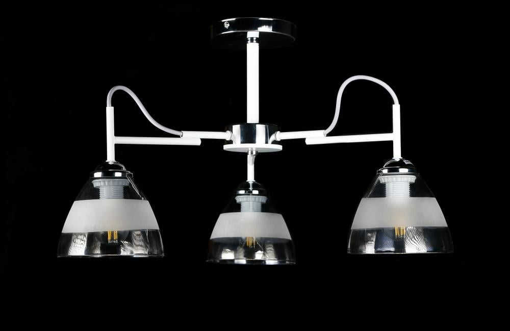 Люстра с плафонами Ray LGH60039/3 WT+SR (IR006306) Люстра с плафонами Ray LGH60039/3 WT+SR (IR006306)
