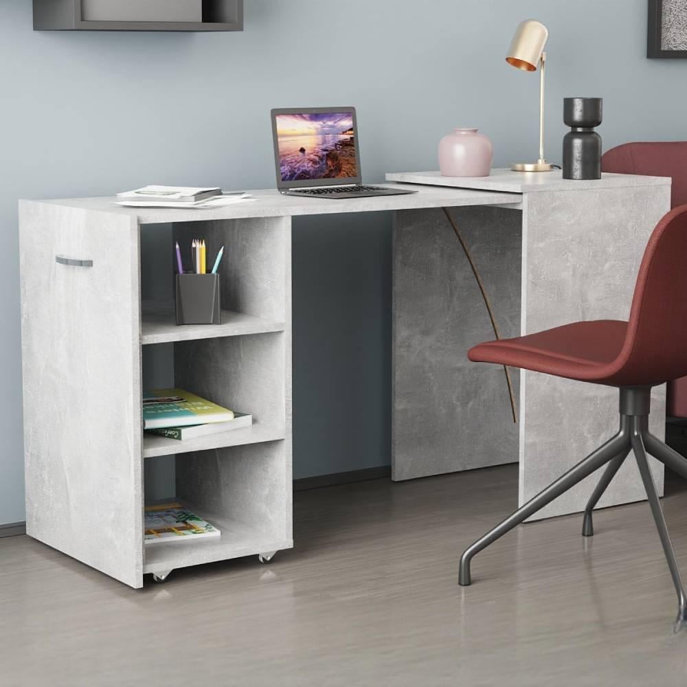 Стіл-тумба трансформер Ferrum-decor Смарт 1/2 ДСП 16 мм 750x1450x600 мм Бетон (FRD-105080) - фото 1