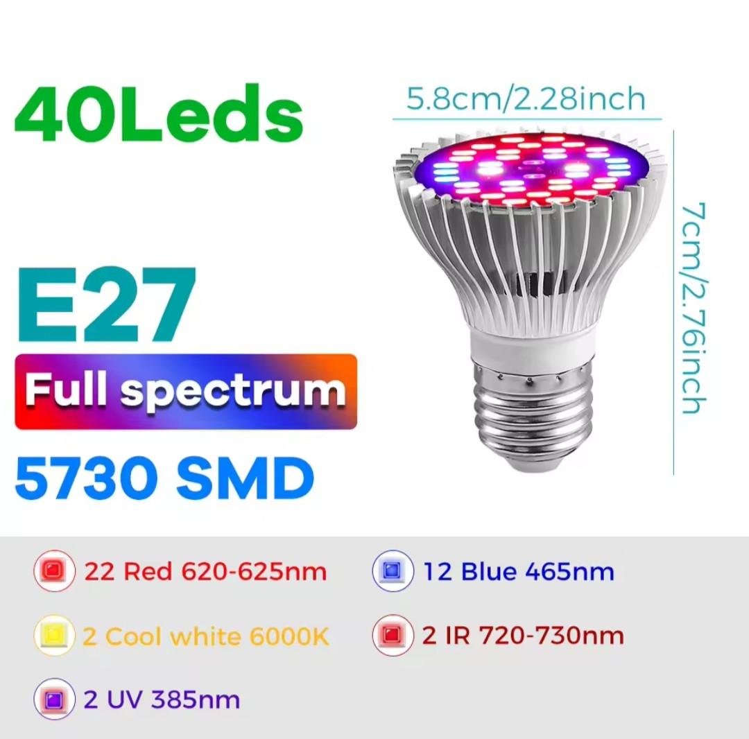 Фітолампа для рослин світлодіодна E27 40 30 Вт - фото 2 Фітолампа для рослин світлодіодна E27 40 30 Вт - фото 2