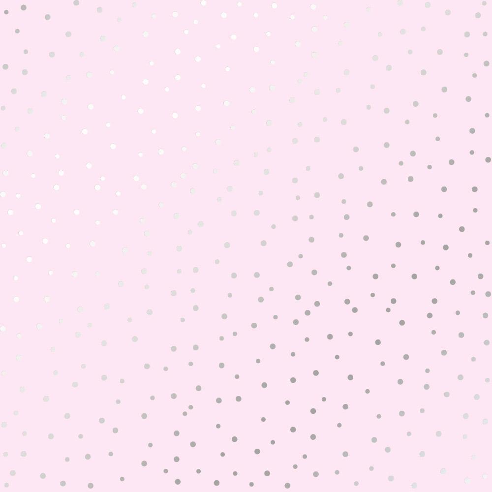 Лист бумаги односторонний Silver Drops с серебряным тиснением 30,5х30,5 см Light Pink