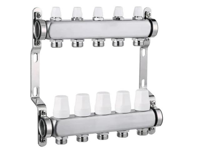 Коллекторная группа Aqua-World 1"Х3/4 на 4 выхода нержавейка Коллекторная группа Aqua-World 1"Х3/4 на 4 выхода нержавейка