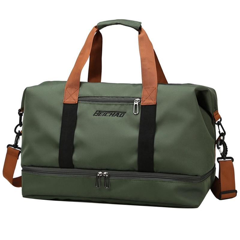 Дорожня сумка Beichad 001 з відділенням для взуття/водонепроникна/з регульованим плечовим ременем Green (25713825)