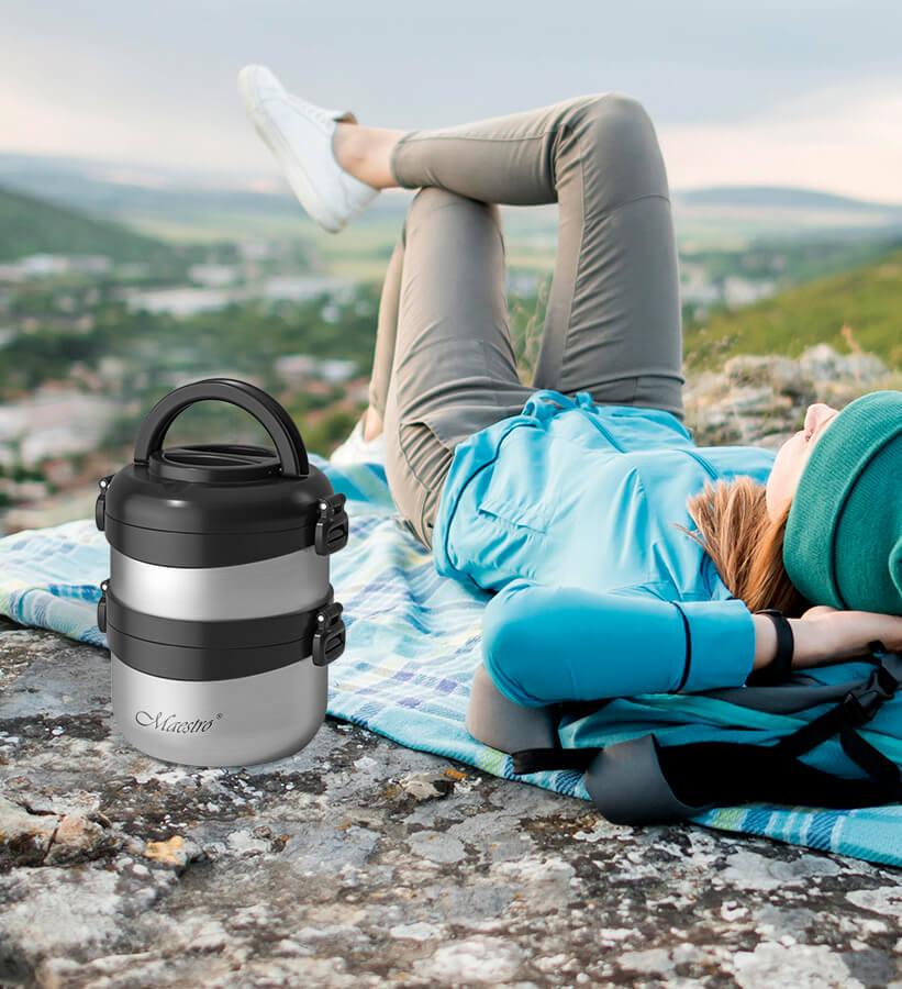 Термос харчовий Maestro для їжі з нержавіючої сталі 1,5 л (MR-1635) - фото 3 Термос харчовий Maestro для їжі з нержавіючої сталі 1,5 л (MR-1635) - фото 3