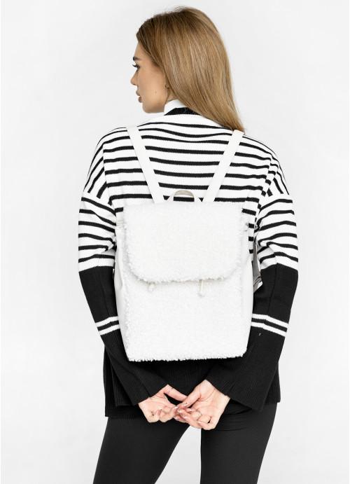 Городской рюкзак женский Sambag с мехом Белый (6990251230)