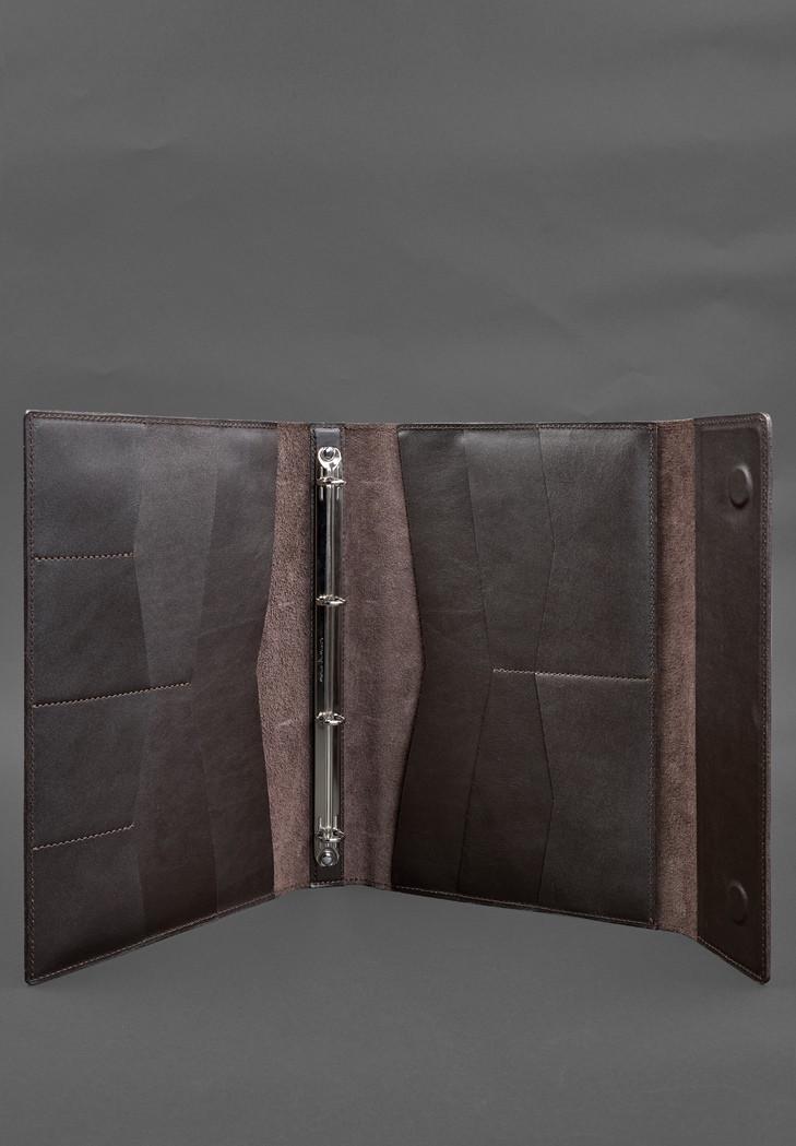 Шкіряна папка для документів сімейна на сегрегаторі з файлами А4 Темно-коричневий (A-028607) - фото 5 Шкіряна папка для документів сімейна на сегрегаторі з файлами А4 Темно-коричневий (A-028607) - фото 5