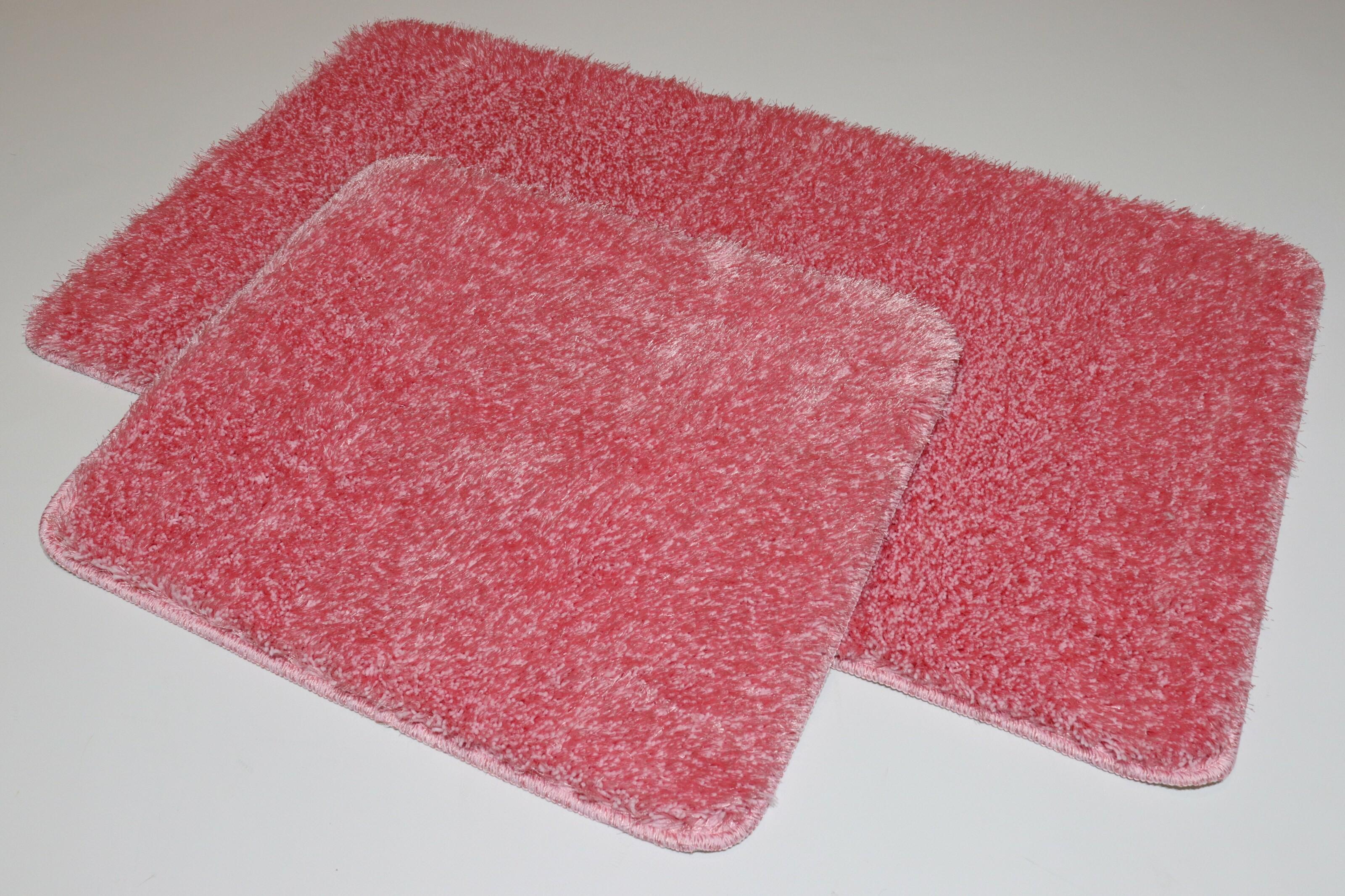 Набор ковриков в ванную и туалет Pirlanta с высоким ворсом 100x60/50x60 см Pink (01293)
