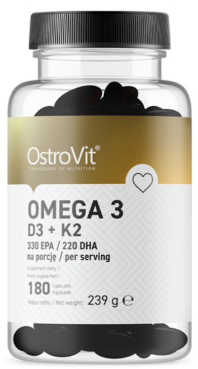 Омега 3 D3+K2 OstroVit Omega 3 D3+K2 180 капс.