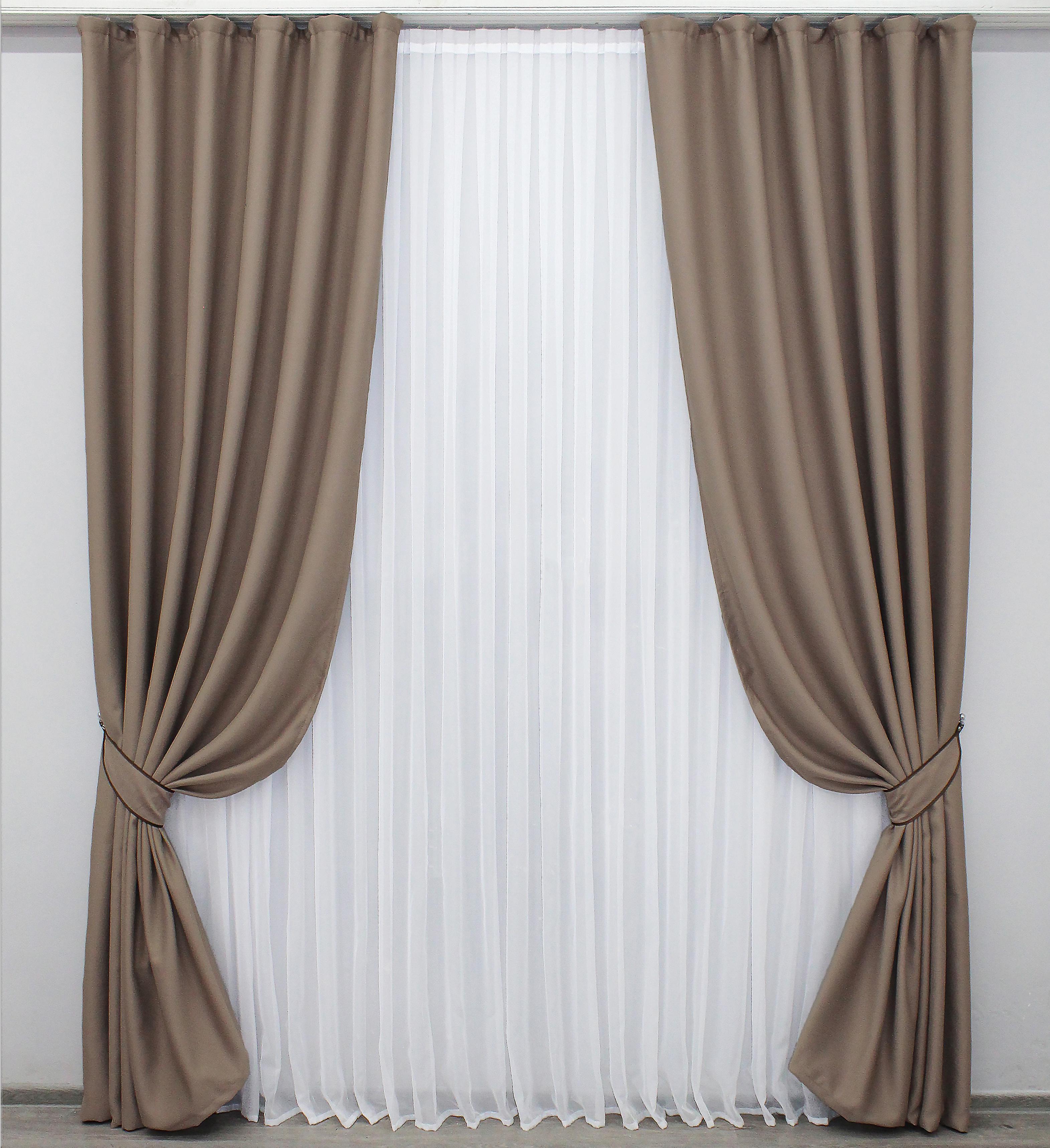 Комплект готових штор VR-Textil Блекаут Bagema Rvs № 1289 150х270 см 2 шт. Какао (33-0147) - фото 1 Комплект готових штор VR-Textil Блекаут Bagema Rvs № 1289 150х270 см 2 шт. Какао (33-0147) - фото 1