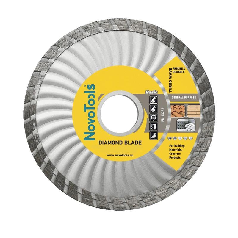 Диск алмазный отрезной NovoTools Basic DBB230/TW 230x7x22,2 мм турбоволна по бетону/камню/кирпичу/граниту (INKRUM00ST230270WW)