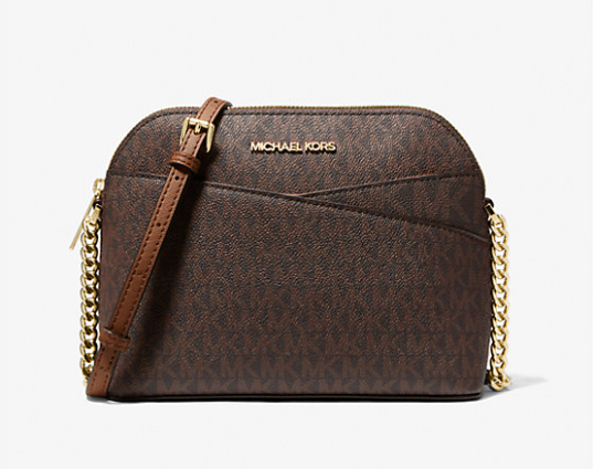 Женская сумка Michael Kors Jet Set Travel Medium Logo Dome Коричневый (35F1GTVC6B)