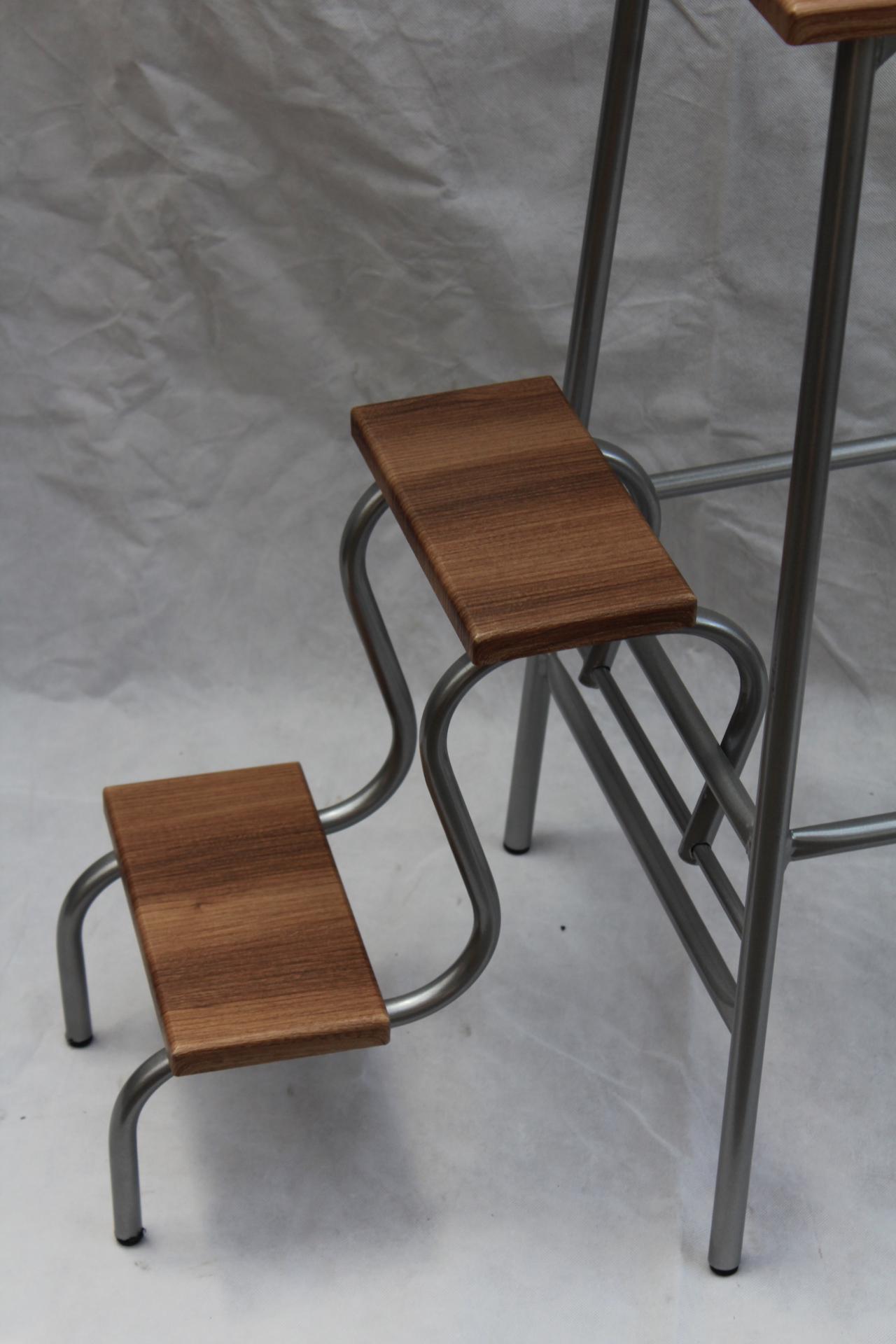 Барный стул со ступенями Наша Ковка 73 см Хром/Вишня - фото 2 Барный стул со ступенями Наша Ковка 73 см Хром/Вишня - фото 2