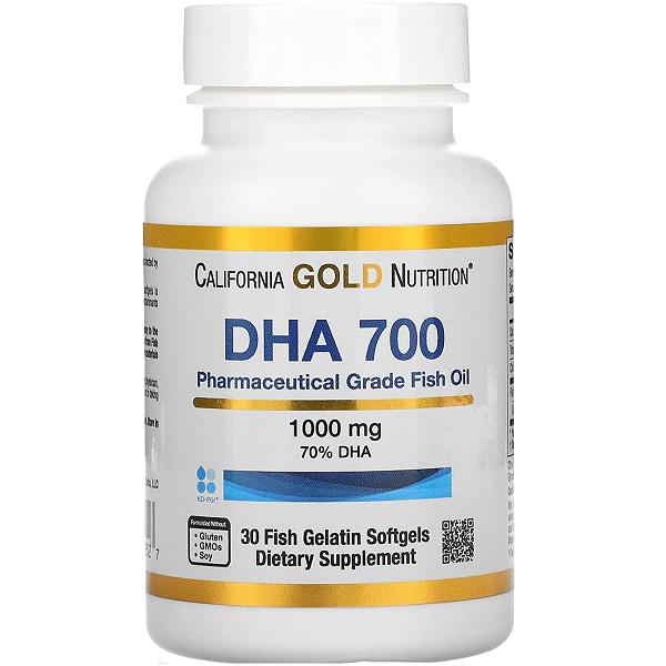Омега 3 California Gold Nutrition DHA 700 Fish Oil 1000 мг 30 Fish Softgels