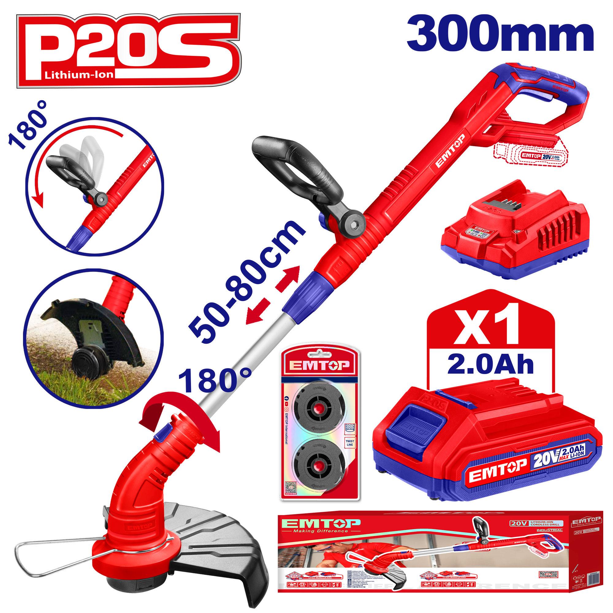 Тример акумуляторний EMTOP ELGT203011 - фото 2