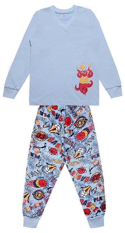 Піжама дитяча бавовняна тонка літня для хлопчика Gabbi PGM-19-10 116 см Блакитний (11955)