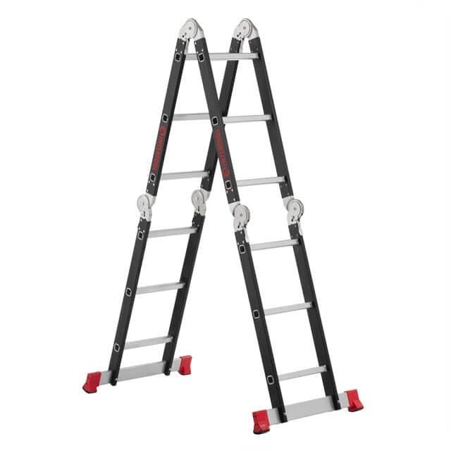 Лестница многофункциональная трансформер Intertool 4х3 ступени стальной профиль 3380 мм 150 кг (LT-0023)