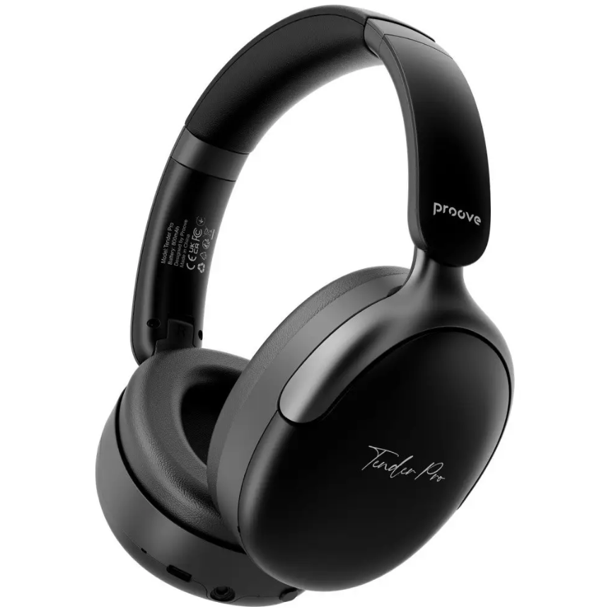 Беспроводные наушники Proove Tender Pro Bluetooth ANC с шумоподавлением/микрофоном/до 90 часов Черный Беспроводные наушники Proove Tender Pro Bluetooth ANC с шумоподавлением/микрофоном/до 90 часов Черный