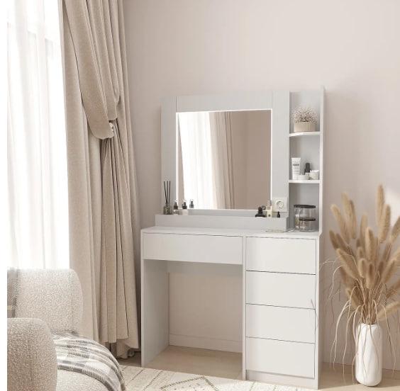 Туалетний столик New and Classic з LED підсвічуванням 1600x1000x380 мм Сірий - фото 2