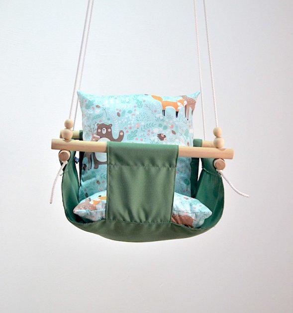 Дитяча гойдалка Infancy Звірята в лісі Оливковий (10059203) - фото 2 Дитяча гойдалка Infancy Звірята в лісі Оливковий (10059203) - фото 2