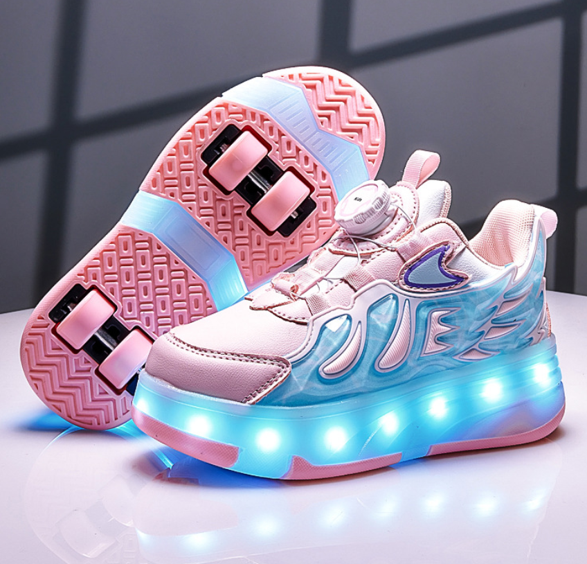 Кроссовки роликовые с Led-подсветкой 2в1 на 4-х колесах DL133 р. 35 22 см (DL13335)