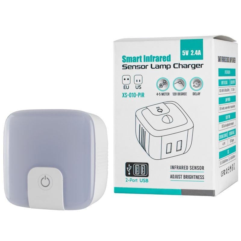 Лампа розумна LED з сенсорною кнопкою 1,5w 120-140LM 100-240v 2xUSB 5v 2,4A (282185)