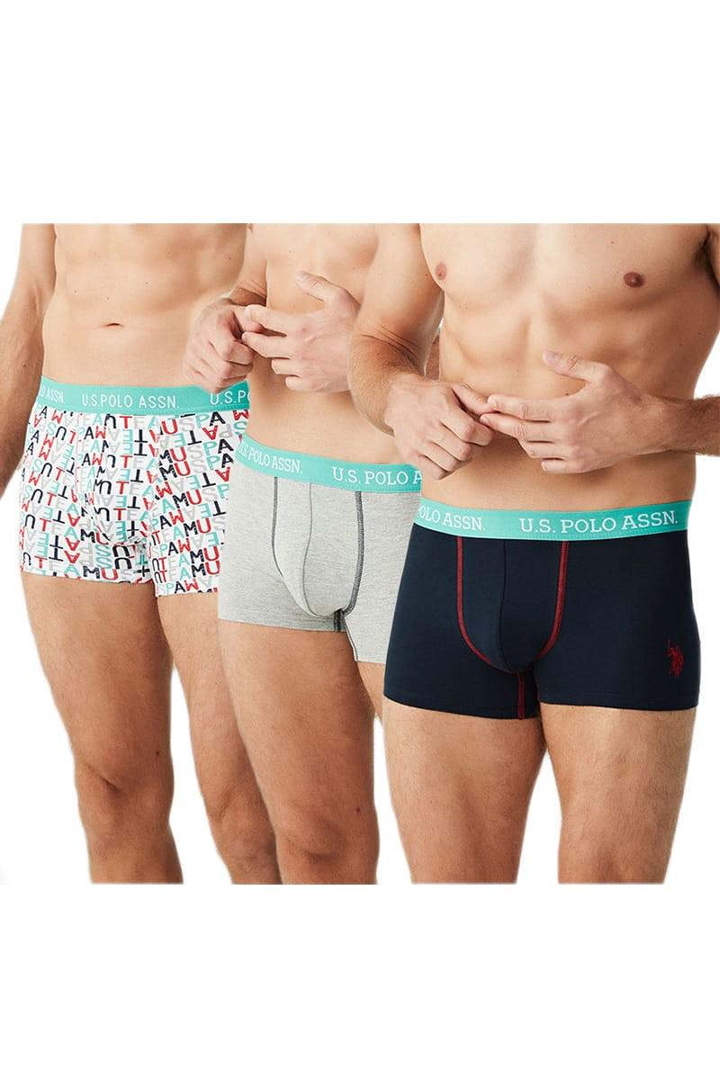 Труси боксеры U.S. Polo ASSN р. 50/L 3 шт. Серый/Синий (67889) Труси боксеры U.S. Polo ASSN р. 50/L 3 шт. Серый/Синий (67889)