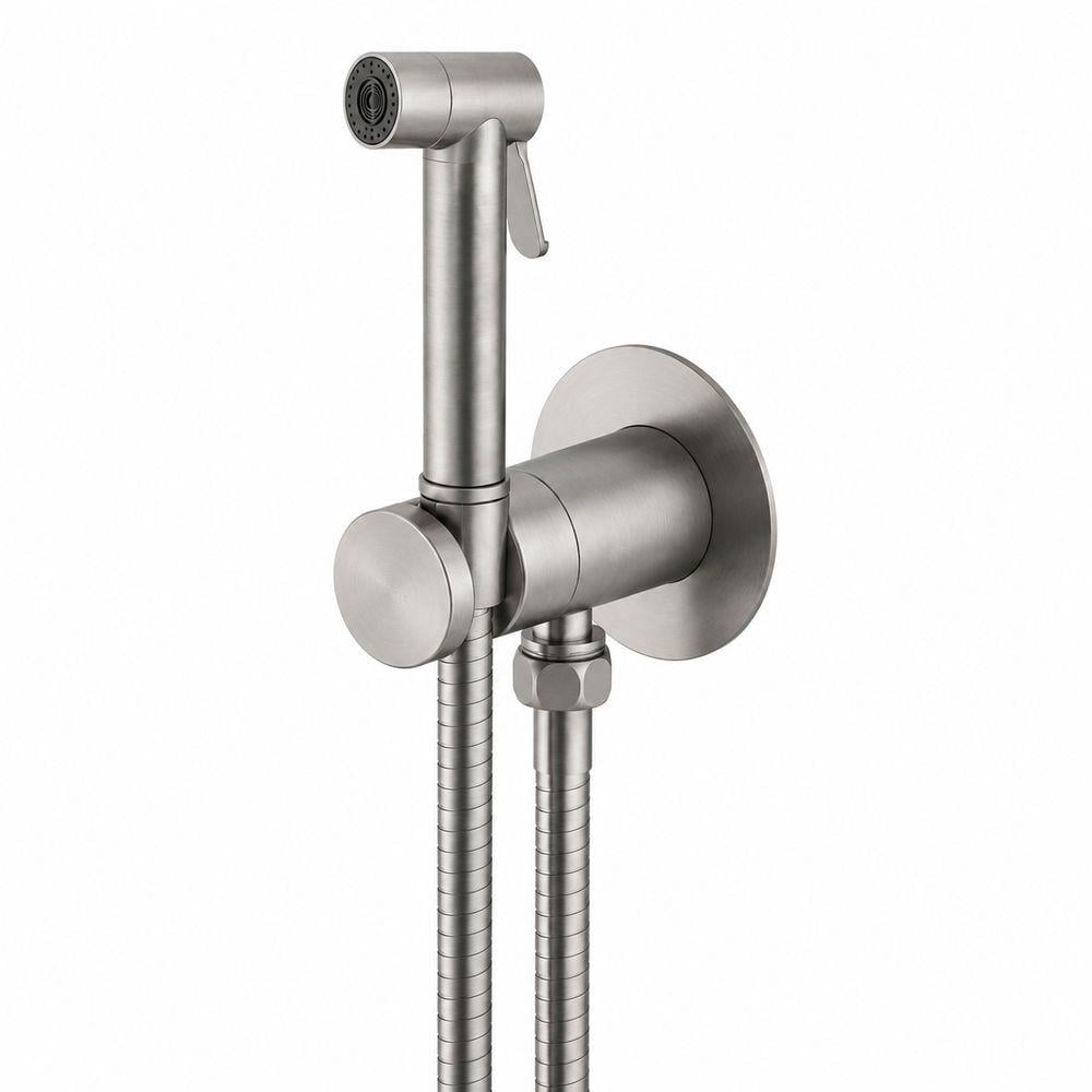 Гигиенический душ Paffoni new BIDET KIT ZDUP128ST с запорным смесителем сталь (36250034)