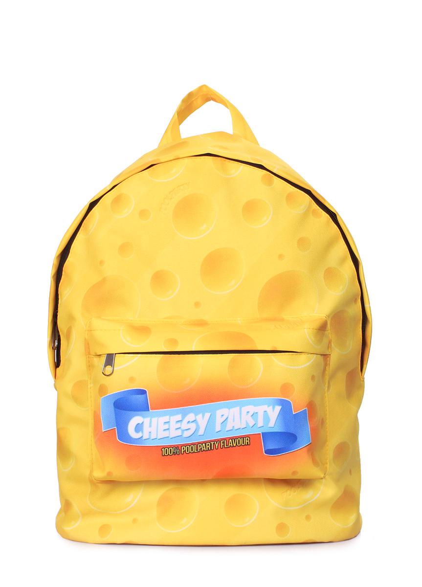 Рюкзак міський з сирним принтом POOLPARTY Backpack-cheese 40х30х16см Жовтий