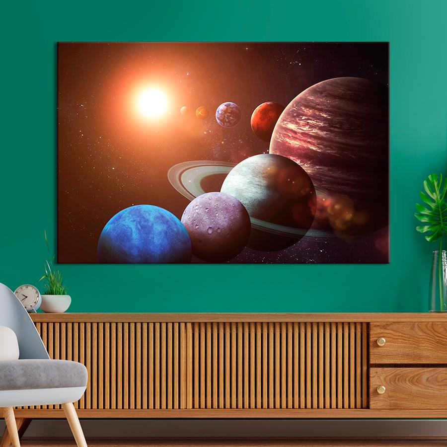 Картина на холсте Планеты Солнечной системы в космосе 80x54 см (V202-1_L)