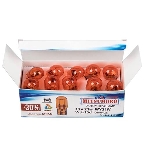 Автолампа MITSUMORO WY21W 12V 21W W3x16 Orange (M21213WOR)