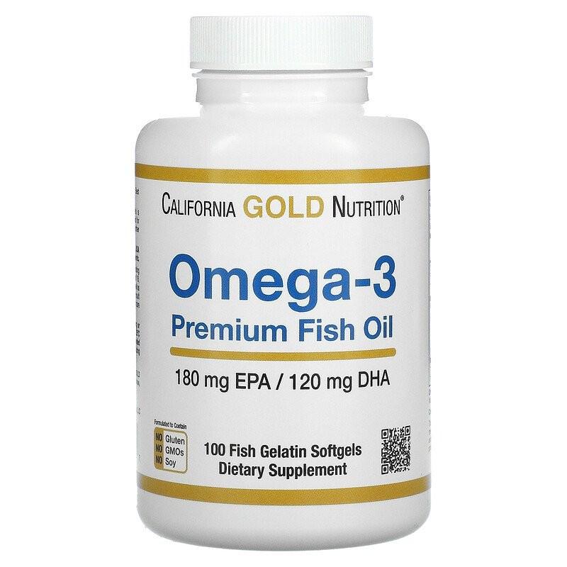 Жирные кислоты California Gold Nutrition Omega-3 Premium Fish Oil 100 капсул