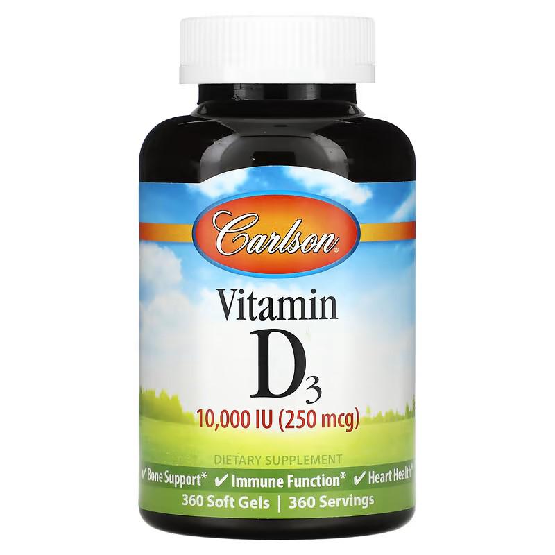 Витамин D3 Carlson Labs Vitamin D3 10000 IU 360 soft gels