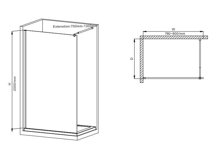 Душевая перегородка MIXXUS Premium FLAT SP02-80x200-TR Walk-In прозрачное стекло 8 мм Black (MI6854) - фото 3 Душевая перегородка MIXXUS Premium FLAT SP02-80x200-TR Walk-In прозрачное стекло 8 мм Black (MI6854) - фото 3