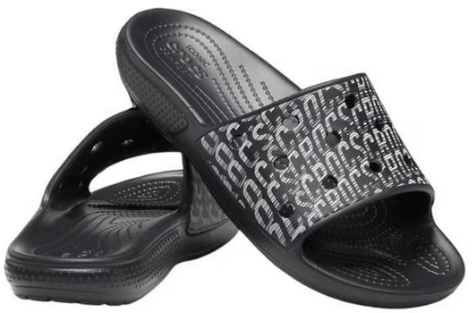 Шльопанці жіночі Crocs Classic Logo Motion Slide Black р. 37-38 Чорний (26927)