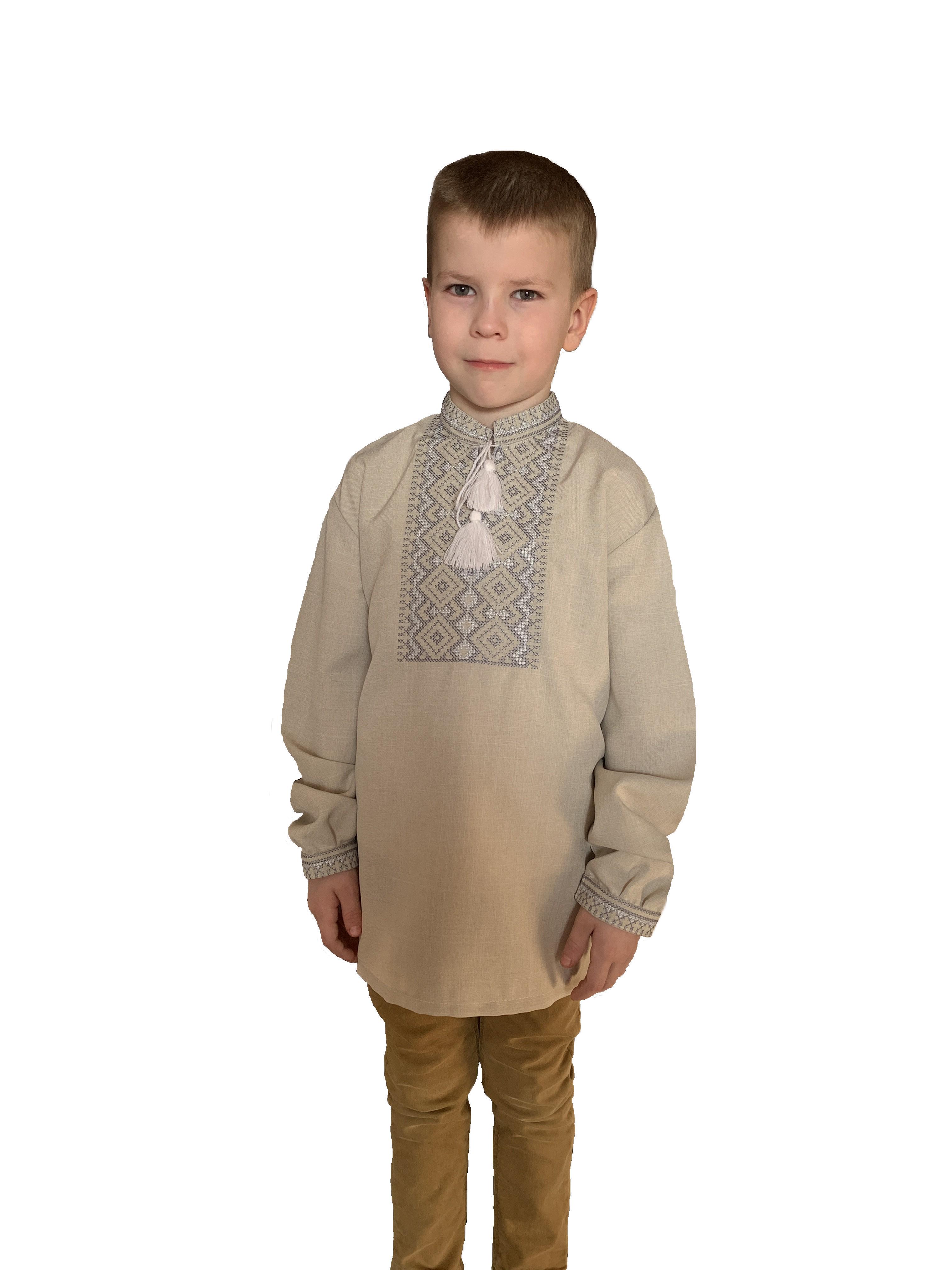 Вышиванка детская Скрипка для мальчика 92 см Бежевый/Серый (25147701)