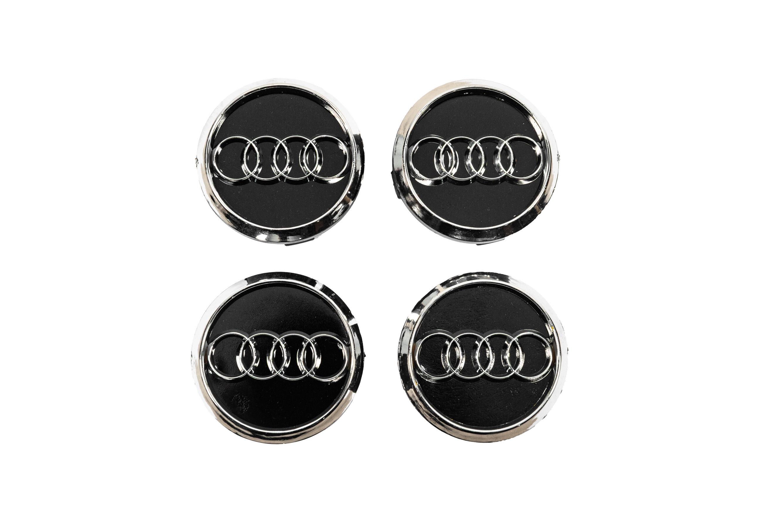 Заглушки для дисков Davs Auto с хромом для Audi пластик 60/58 мм 4 шт. Черный (189026)