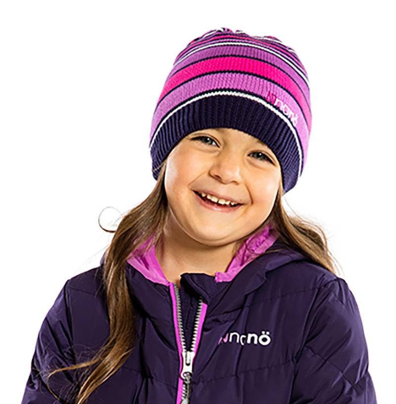 Шапка вязаная для девочки Nano F16TUT202 демисезонная 54-57 см Сиреневый (F16TUT202-PurpleHaze-7/12) - фото 2