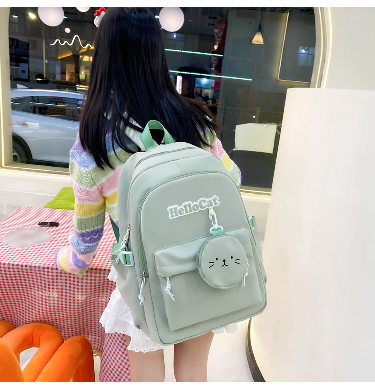 Школьный рюкзак для девочки Hello Cat 5в1 5-11 класс Зеленый (27668055) - фото 6 Школьный рюкзак для девочки Hello Cat 5в1 5-11 класс Зеленый (27668055) - фото 6