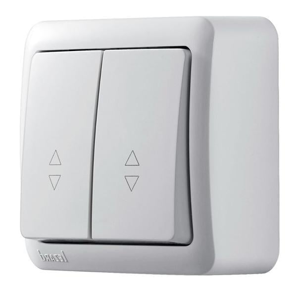 Вимикач двоклавішний прохідний Lezard VIOLA 751-0200-106 Білий (27551141)