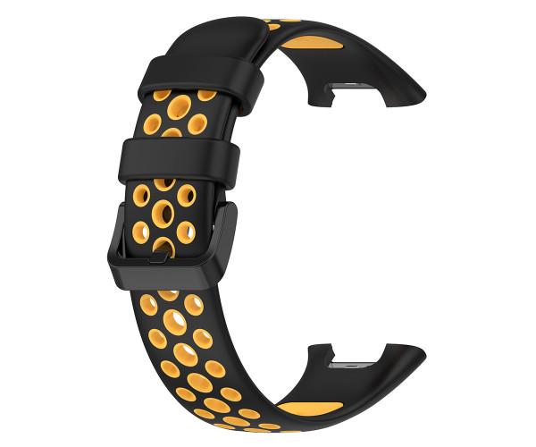Ремешок Sport Silicone для Xiaomi Mi Band 7 Pro Черный с желтым