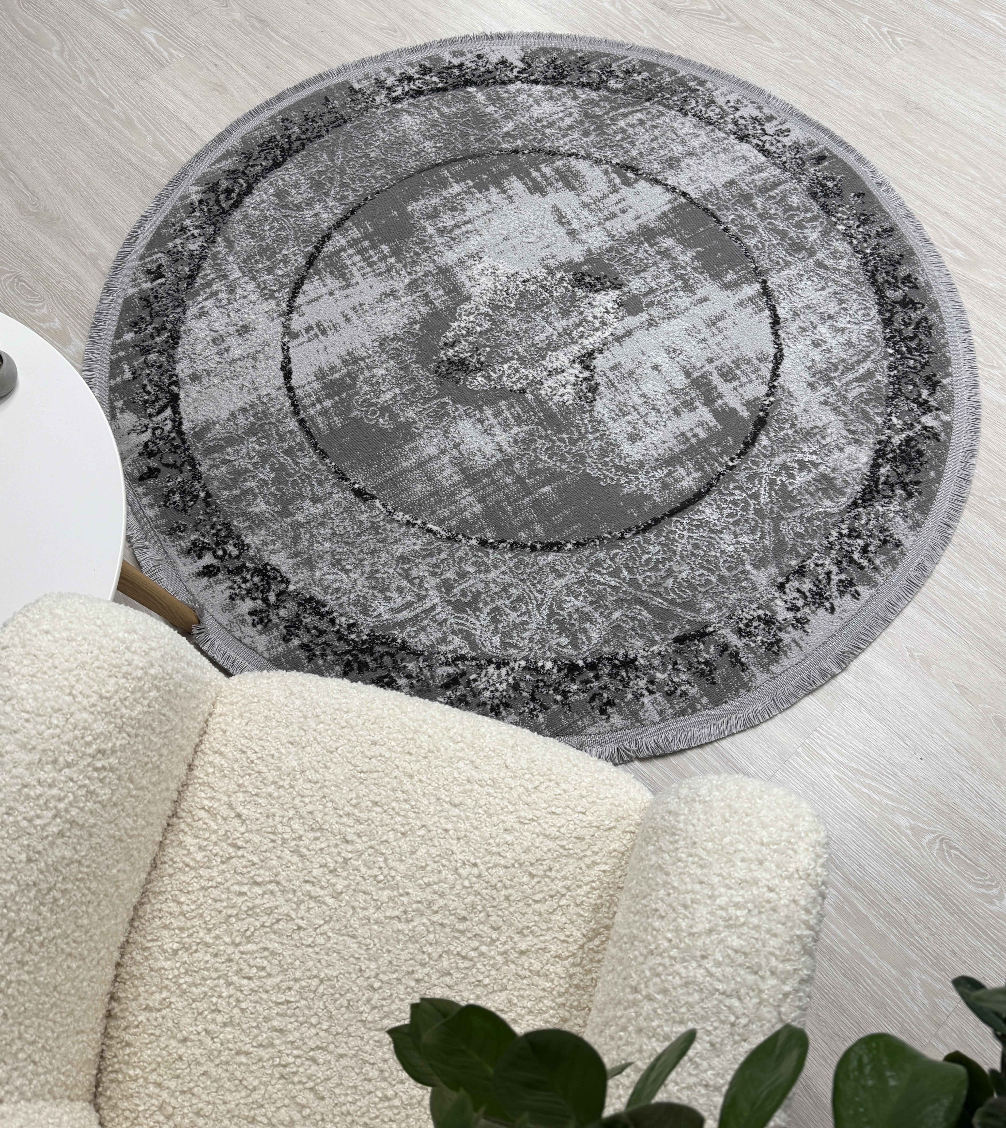 Ковер Mars с невысоким ворсом 200x200 см круг Серый (B251BKG/AGS13) - фото 5 Ковер Mars с невысоким ворсом 200x200 см круг Серый (B251BKG/AGS13) - фото 5