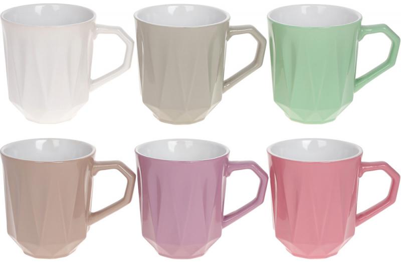 Набор из 6 керамических чашек Касабланка 350 мл Пастель