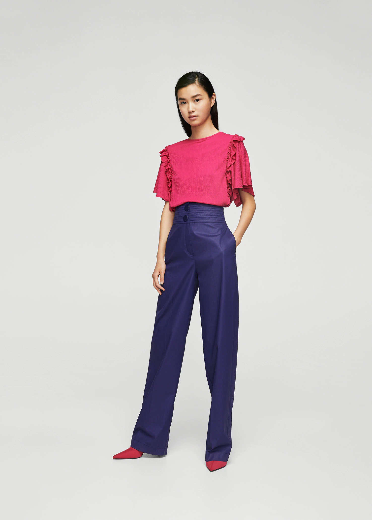 Блузка Mango S Фуксия (2000000827216) - фото 2 Блузка Mango S Фуксия (2000000827216) - фото 2