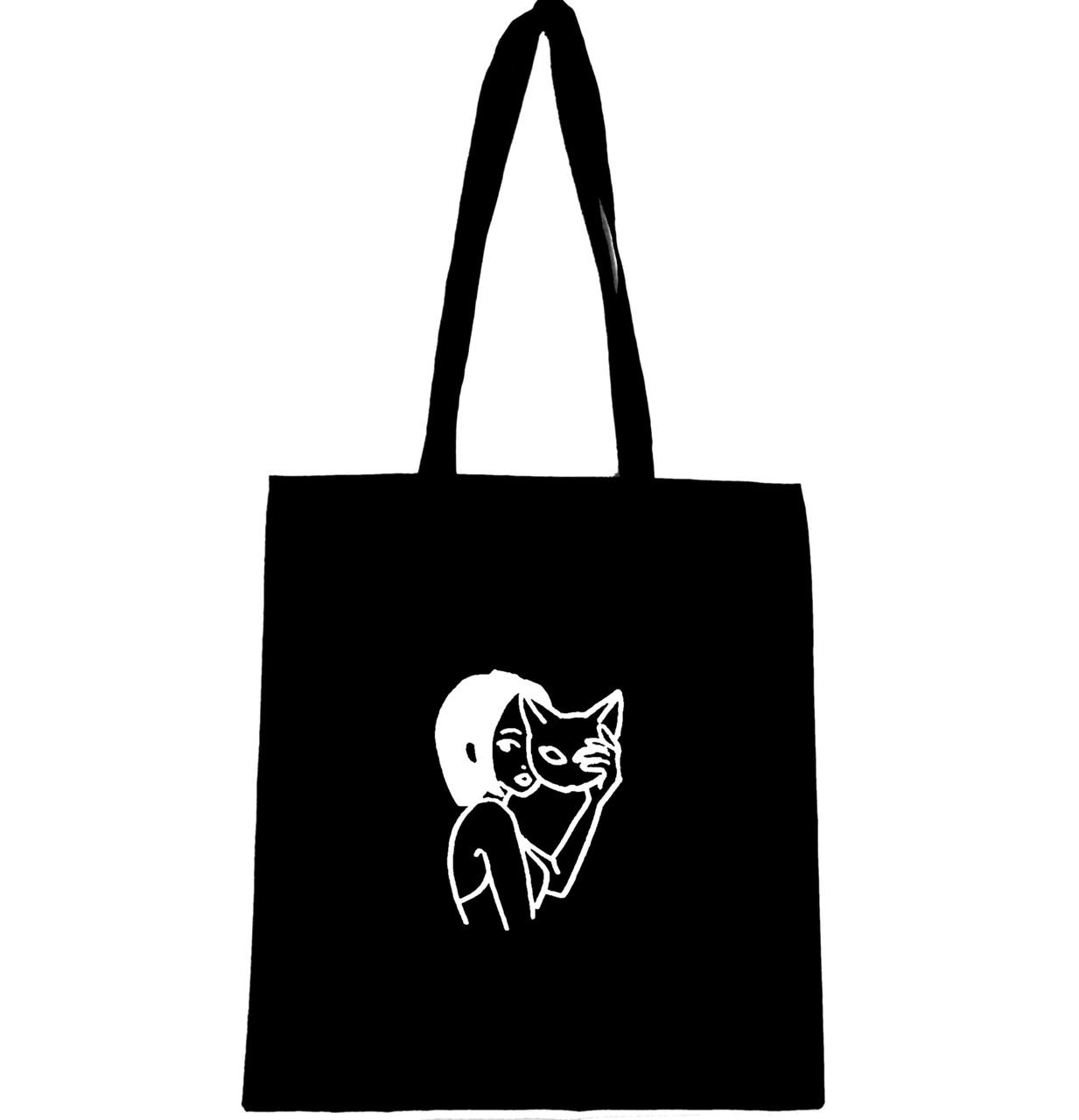 Эко-сумка с принтом Девушка в маске (950)