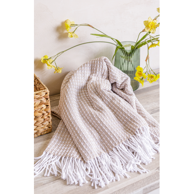 Плед аманда 140x200 см Бежевый - фото 4 Плед аманда 140x200 см Бежевый - фото 4