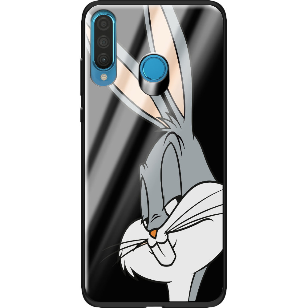 Чохол Boxface Huawei P30 Lite Lucky Rabbit Чорний силікон зі склом (36871-bk81-37728)