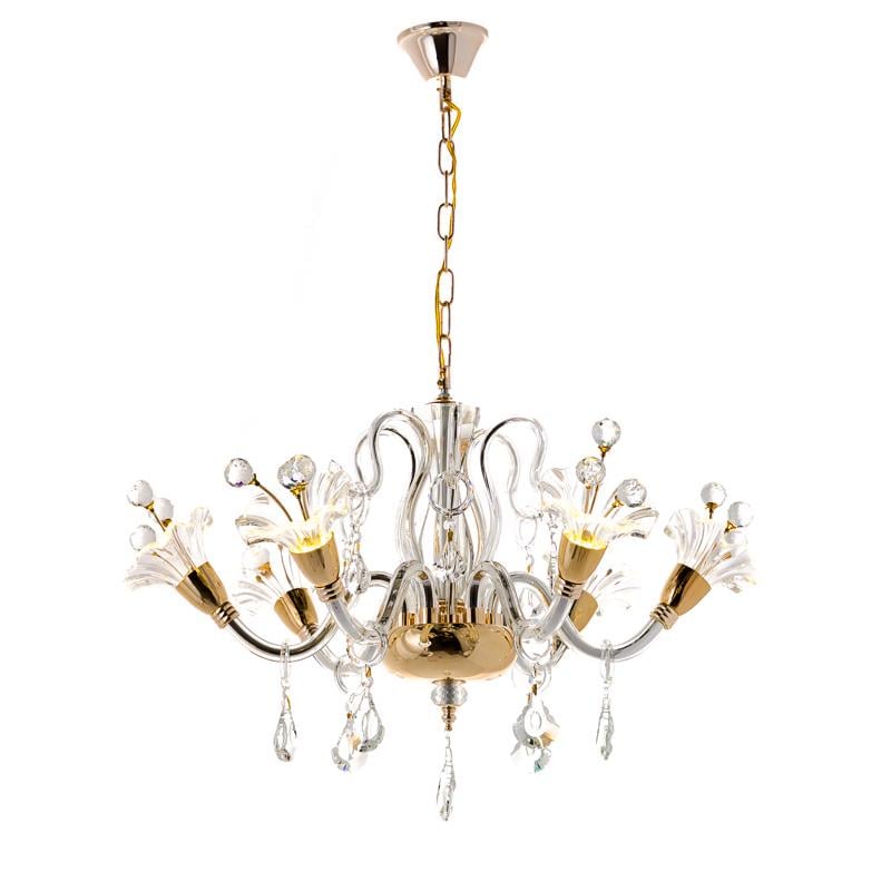 Люстра подвесная хрустальная LED Light House ES-15853/6 Золотой (9550)