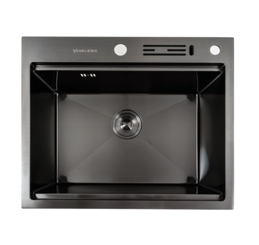 Мойка кухонная Platinum c подставкой для ножей 60x50 см Черный (3,0 - 0,8)