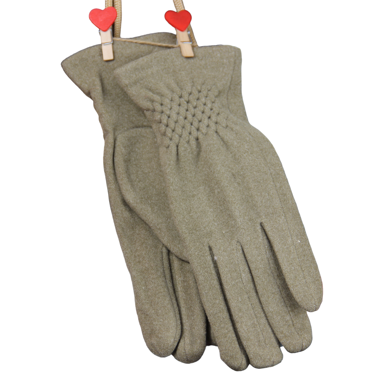 Перчатки женские велюровые с мехом с резиновой вставкой M Бежевый (34095)