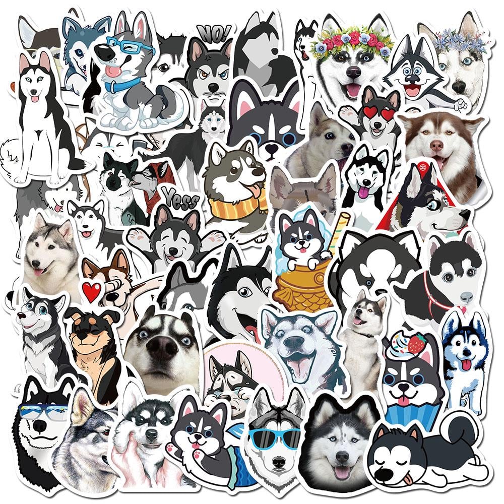 Набір наклейок Siberian Husky Stickers Pet Dog's 50 шт.
