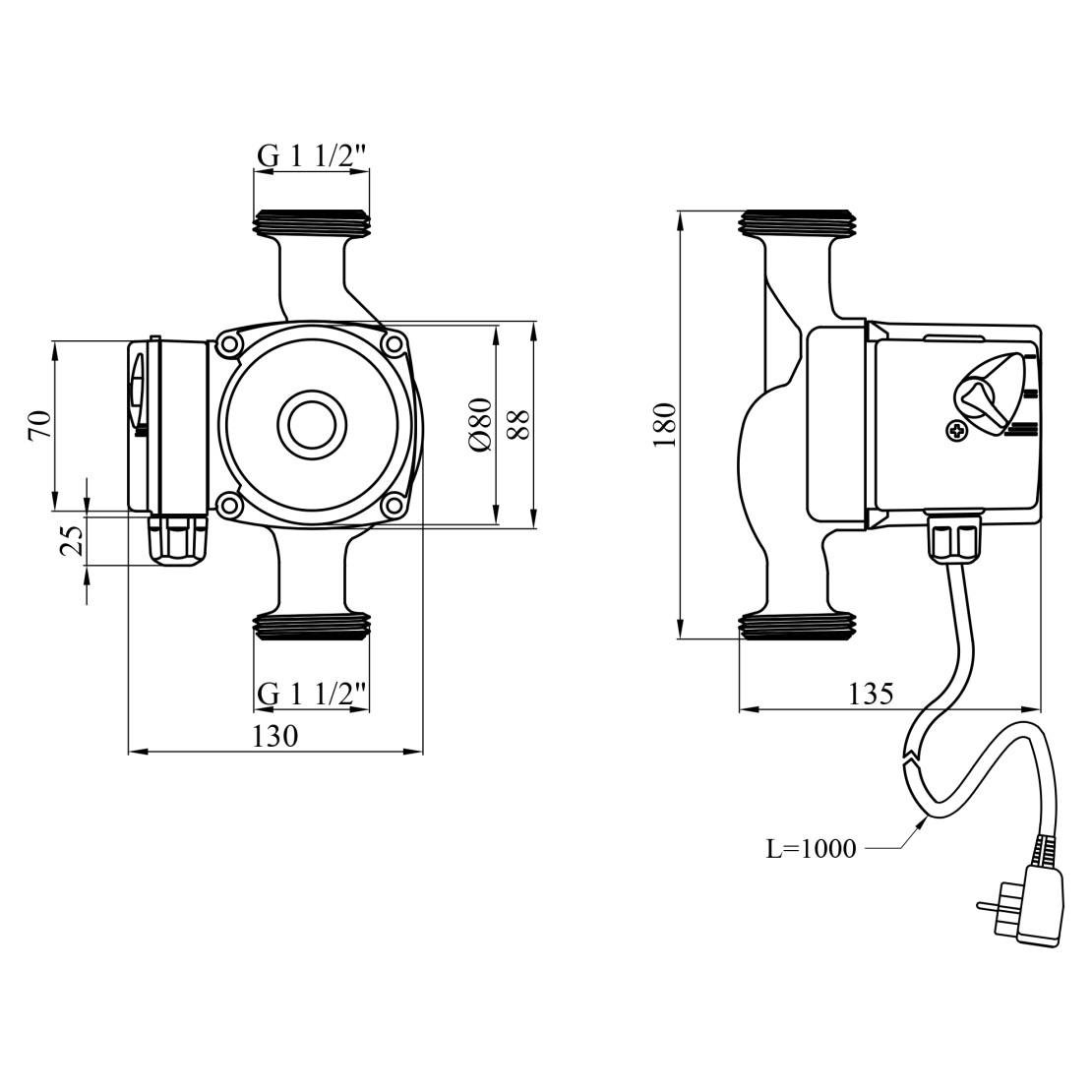 Циркуляционный насос Agua GPD 25/6-180 (CV035093) - фото 2 Циркуляционный насос Agua GPD 25/6-180 (CV035093) - фото 2
